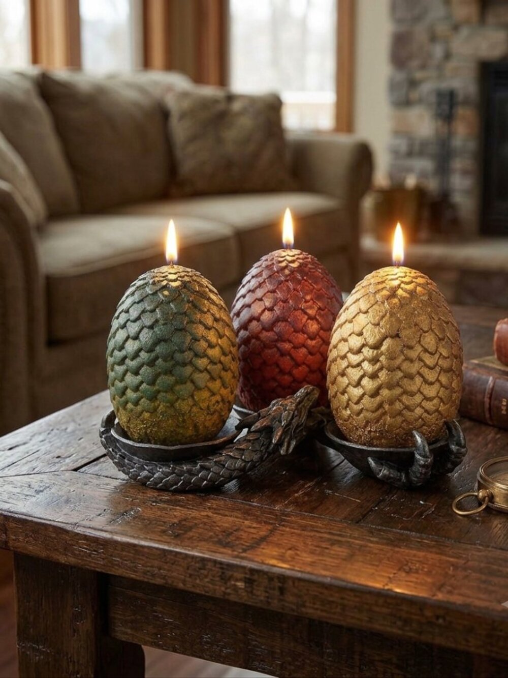 Game of Thrones 3 Dragon Eggs Sculpted Candles